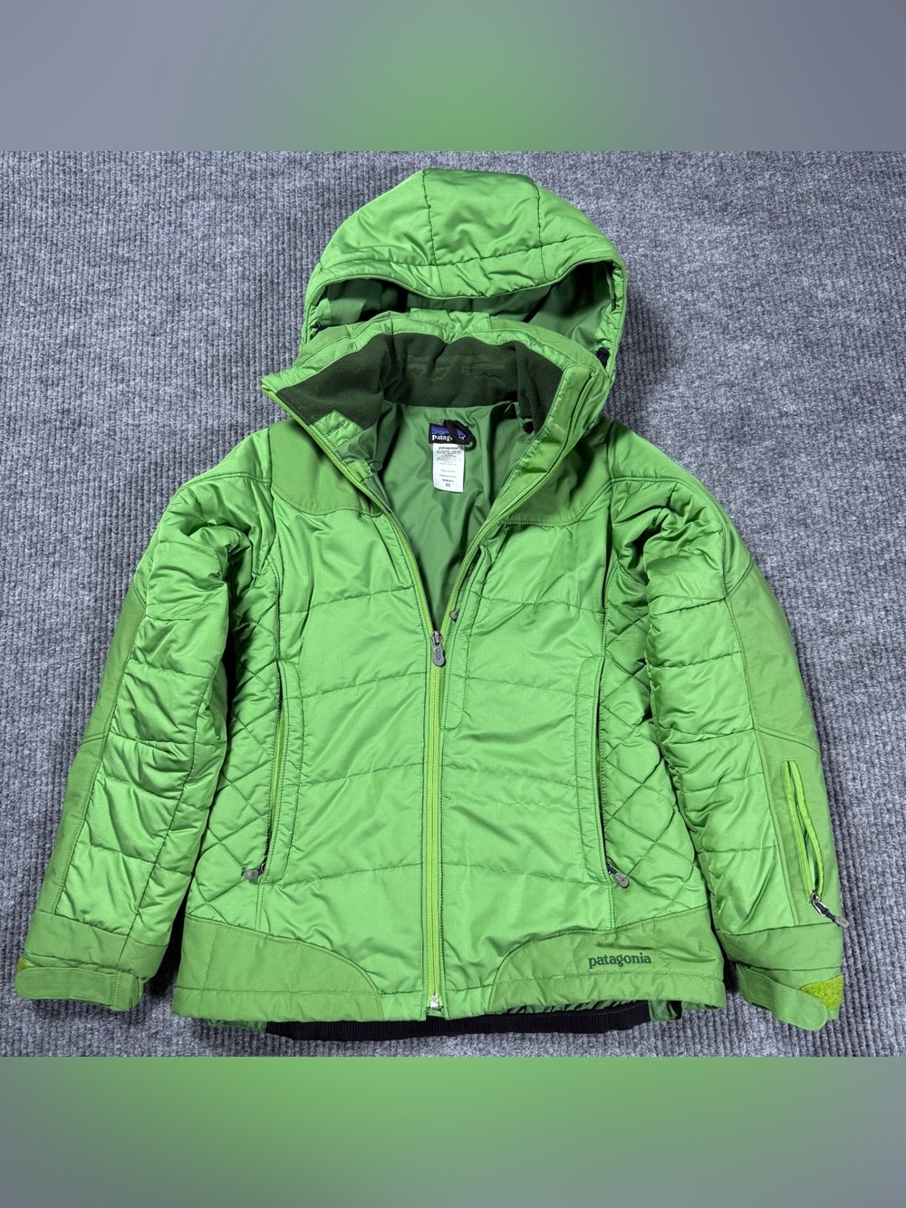Patagonia Vintage PUFF RIDER Jacket Hooded 29456F6 Womens XS Green Gorpcore